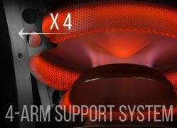 four arm support system from a IR energy heater